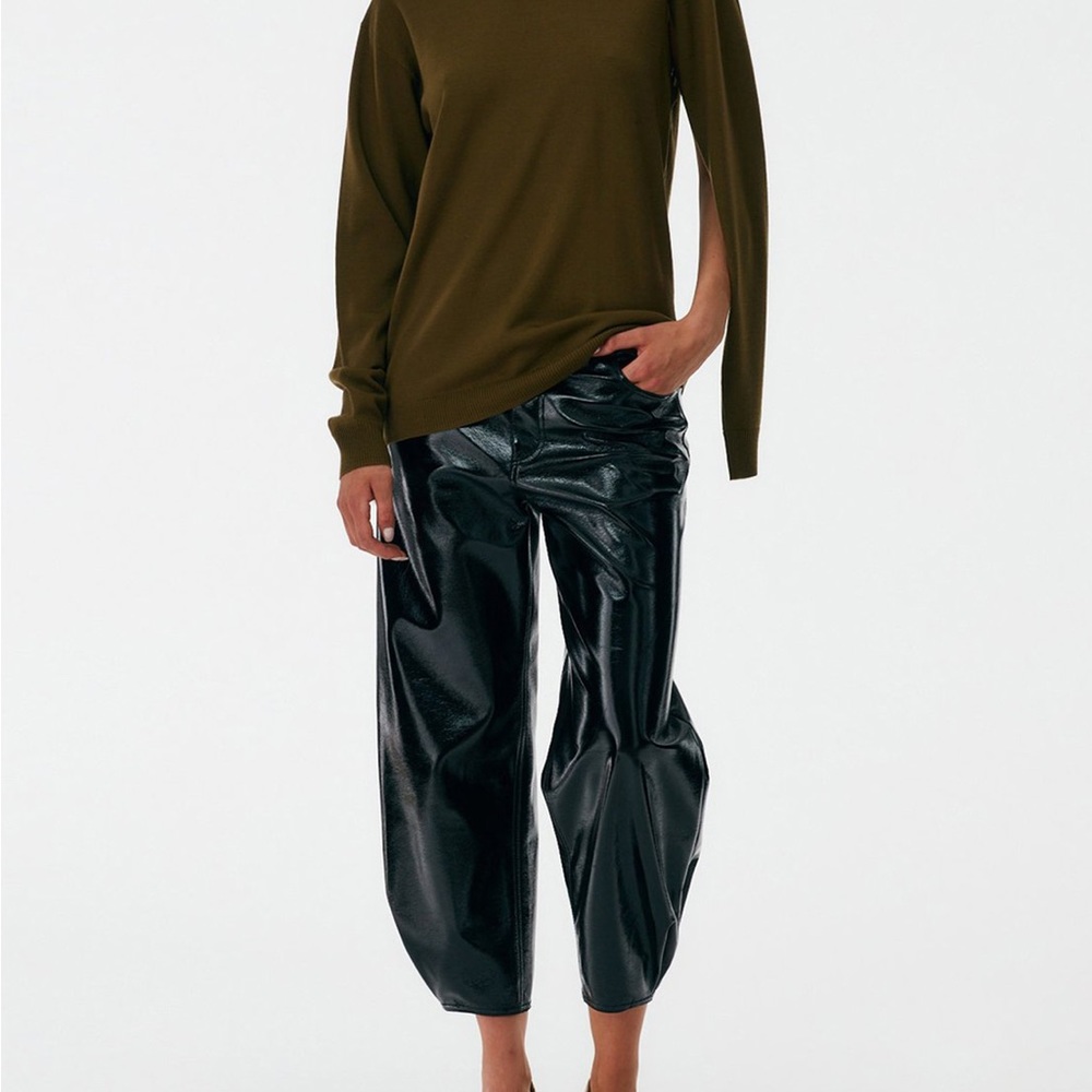 Tibi faux patent Brancusi pants, NWT, size 30
